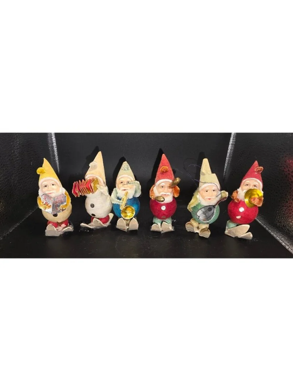Vintage Pixie Gnome Musician Skiers Christmas Decor Made in Japan